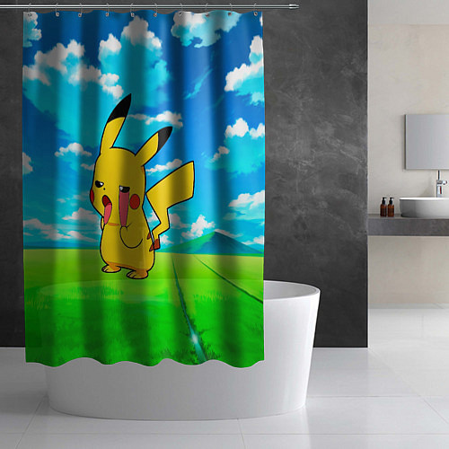 Шторка для ванной Уставший Пикачу / 3D-принт – фото 2