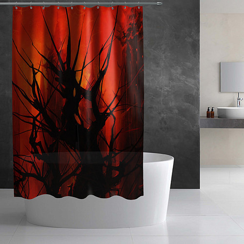 Шторка для ванной ДРЕВО ХАОС 3D / 3D-принт – фото 2