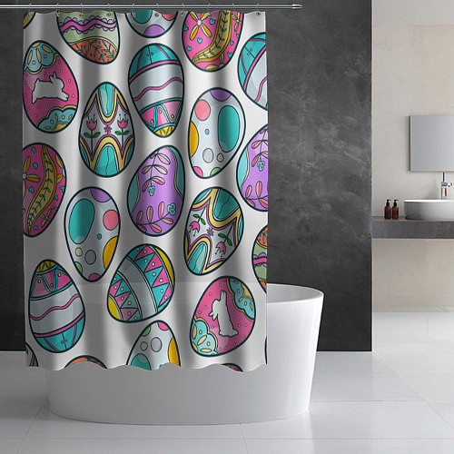 Шторка для ванной Пасхальные яйца / 3D-принт – фото 2