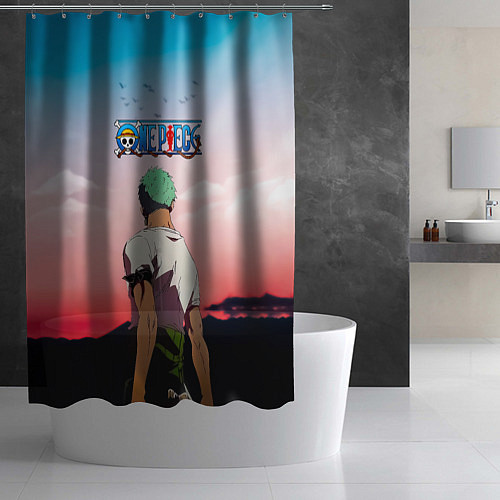Шторка для ванной Ророноа Зоро эпичный One Piece / 3D-принт – фото 2