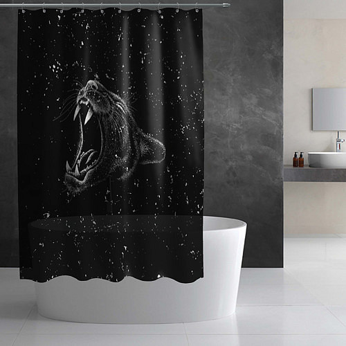 Шторка для ванной Пантера в ночи / 3D-принт – фото 2