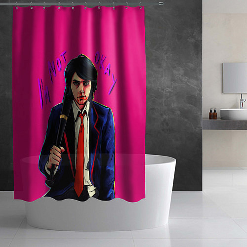 Шторка для ванной Im not okay / 3D-принт – фото 2