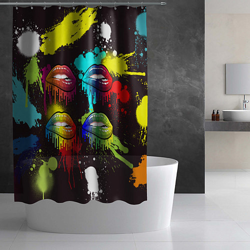 Шторка для ванной Красочные кубы / 3D-принт – фото 2