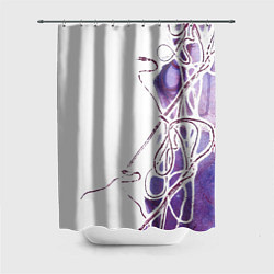 Шторка для душа Фиолетовые нити, цвет: 3D-принт