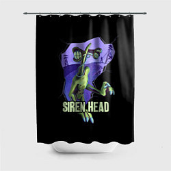 Шторка для душа СИРЕНОГОЛОВЫЙ SIREN HEAD, цвет: 3D-принт