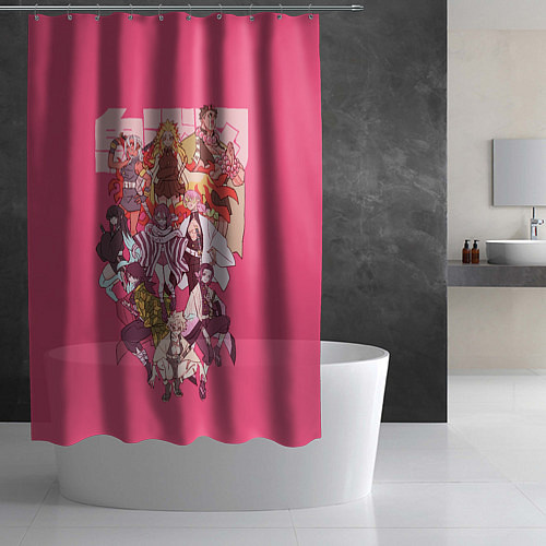 Шторка для ванной Slayers on pink / 3D-принт – фото 2
