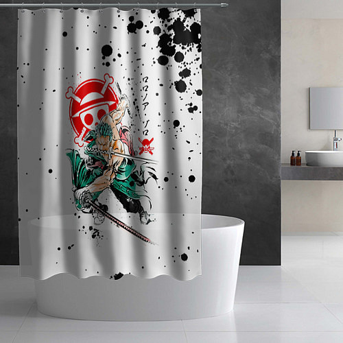 Шторка для ванной Ророноа Зоро пират Соломенной Шляпы / 3D-принт – фото 2