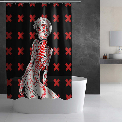 Шторка для ванной Ева 00 Аянами Рей в X Ray / 3D-принт – фото 2