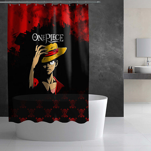 Шторка для ванной Луффи One Piece Большой куш / 3D-принт – фото 2