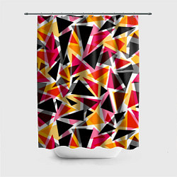 Шторка для душа Разноцветные треугольники, цвет: 3D-принт