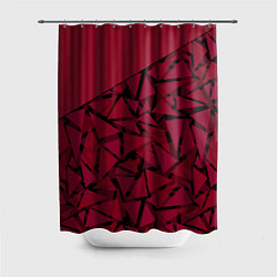 Шторка для душа Красный комбинированный узор, цвет: 3D-принт