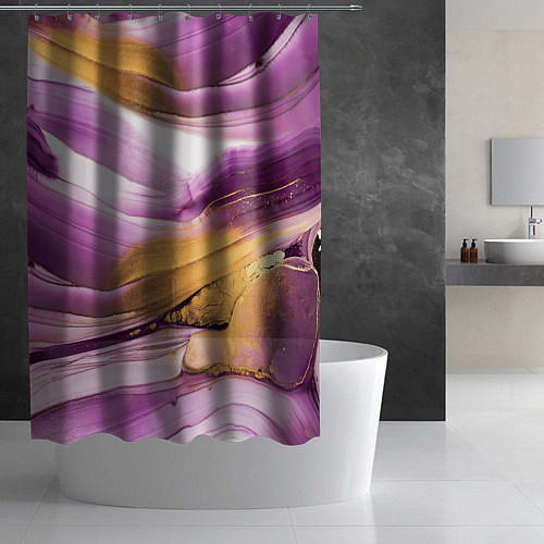 Шторка для ванной Наслоение красок / 3D-принт – фото 2