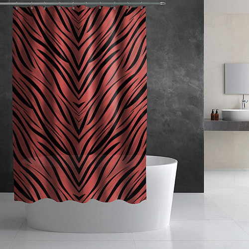 Шторка для ванной Полосатый тигровый узор / 3D-принт – фото 2