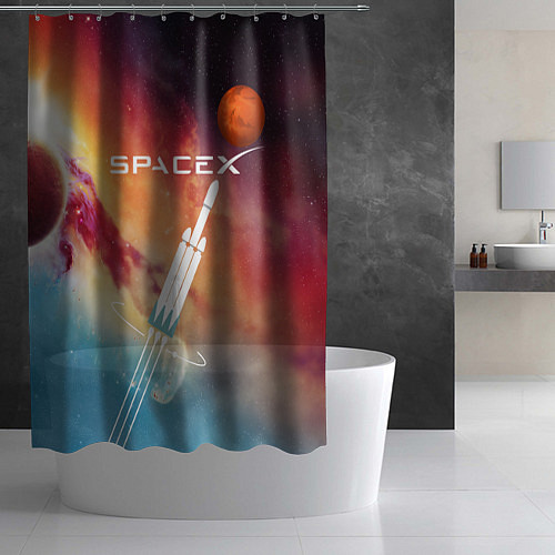 Шторка для ванной Space X / 3D-принт – фото 2