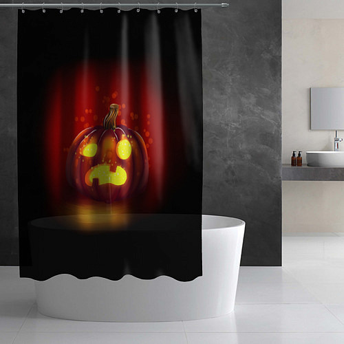 Шторка для ванной Тыква фонарь / 3D-принт – фото 2