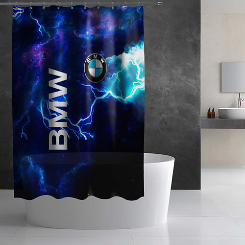 Шторка для ванной BMW Синяя молния / 3D-принт – фото 2