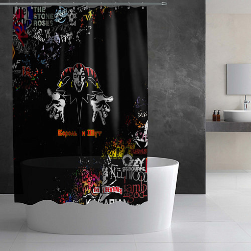 Шторка для ванной Лого рок групп / 3D-принт – фото 2