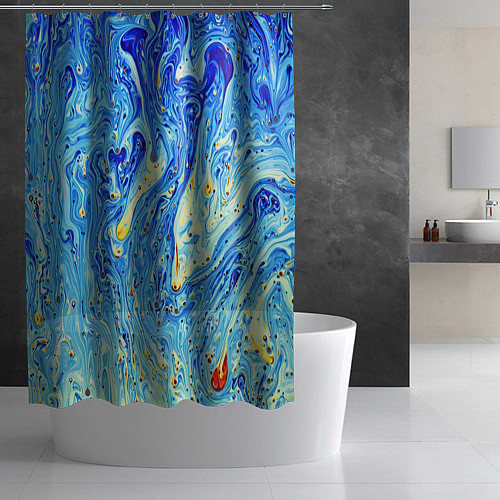 Шторка для ванной Сползающие краски / 3D-принт – фото 2