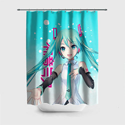 Шторка для душа Hatsune Miku, Мику Хацунэ, цвет: 3D-принт