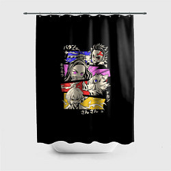 Шторка для душа КЛИНОК РАССЕКАЮЩИЙ ДЕМОНОВ, ГЕРОИ АНИМЕ, цвет: 3D-принт