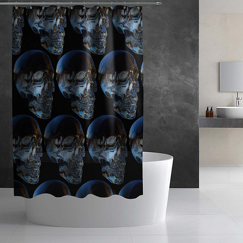 Шторка для ванной Vanguard skull pattern 2022 / 3D-принт – фото 2
