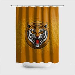 Шторка для душа Голова свирепого тигра, цвет: 3D-принт
