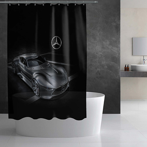 Шторка для ванной Mercedes-Benz motorsport black / 3D-принт – фото 2