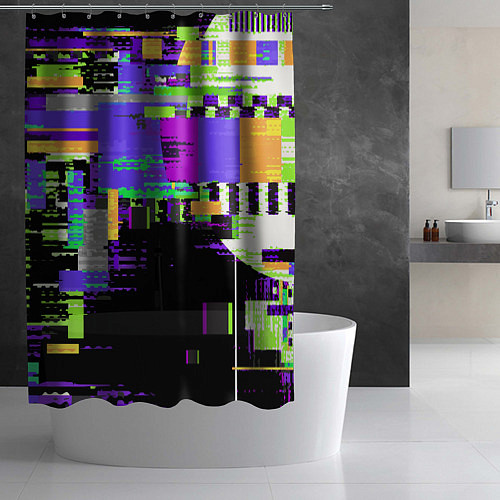 Шторка для ванной Глитч эффект / 3D-принт – фото 2