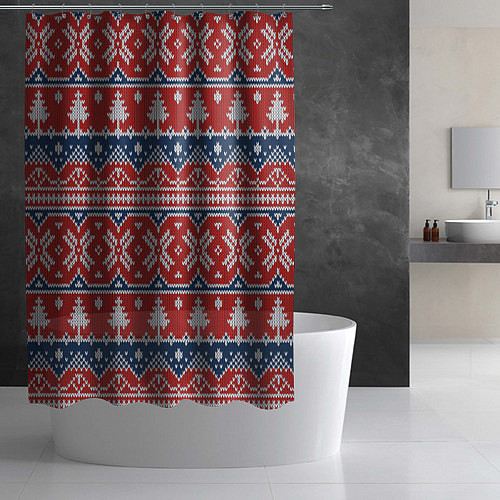 Шторка для ванной New Year Pattern / 3D-принт – фото 2