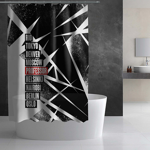 Шторка для ванной LA CASA DE PAPEL БУМАЖНЫЙ / 3D-принт – фото 2
