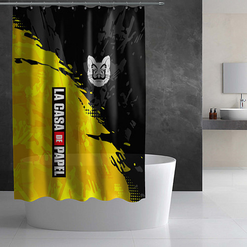 Шторка для ванной Бумажный дом Бум бум чао / 3D-принт – фото 2