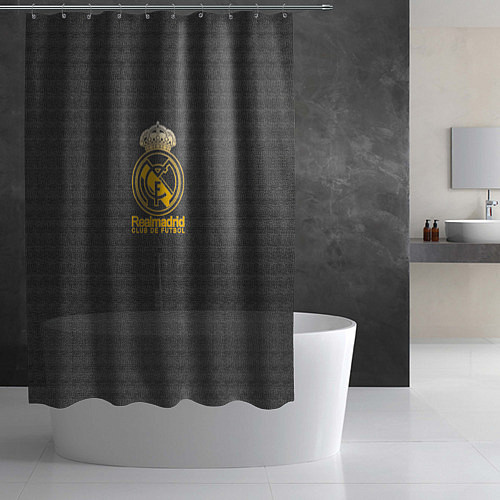 Шторка для ванной Real Madrid graphite theme / 3D-принт – фото 2