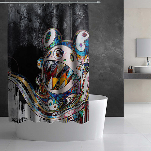 Шторка для ванной Стрит-арт Такаси Мураками / 3D-принт – фото 2