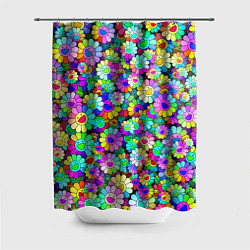 Шторка для душа Rainbow flowers, цвет: 3D-принт