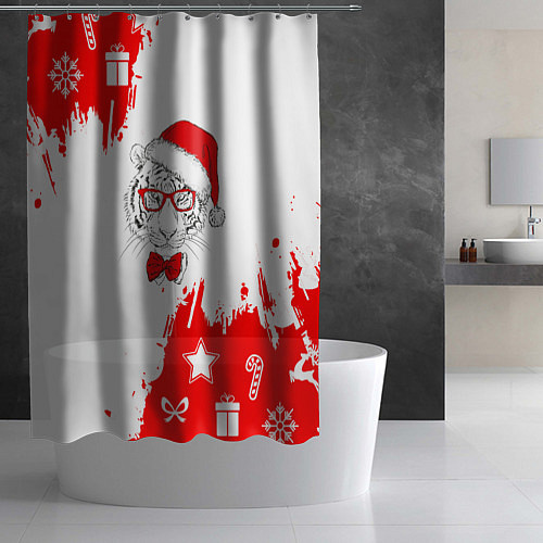 Шторка для ванной Год Тигра 2022 Символ года / 3D-принт – фото 2