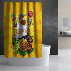 Шторка для душа PvZ Pop Yellow, цвет: 3D-принт — фото 2