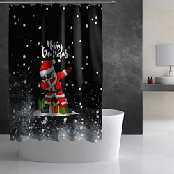 Шторка для душа Santa Dabbing с подарками, цвет: 3D-принт — фото 2