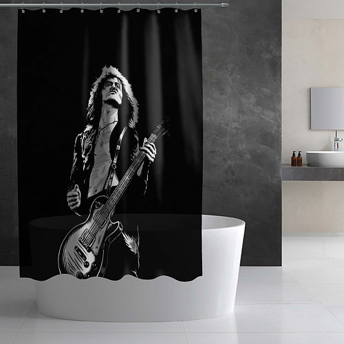 Шторка для ванной Джимми Пэйдж Art / 3D-принт – фото 2