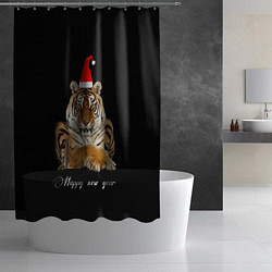 Шторка для душа Новогодний тигр, цвет: 3D-принт — фото 2