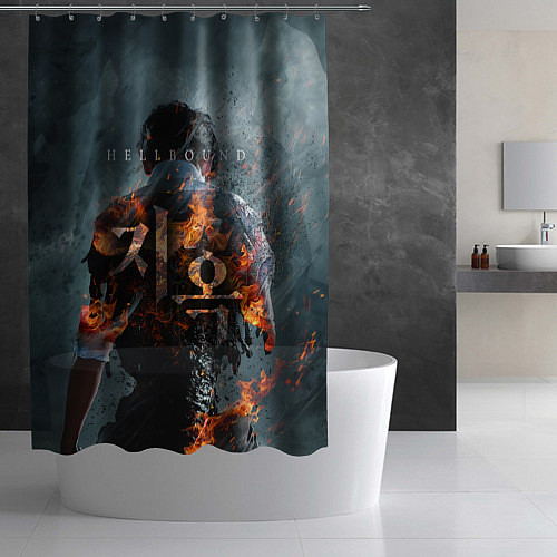 Шторка для ванной ЗОВ АДА HELLBOUND / 3D-принт – фото 2