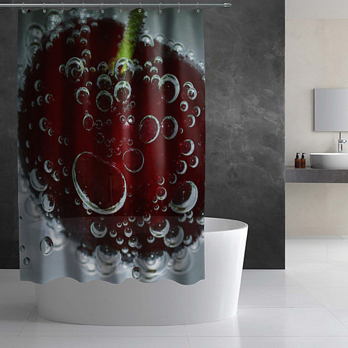 Шторка для ванной Сочная вишня под водой / 3D-принт – фото 2