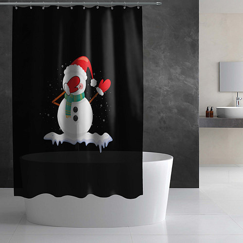Шторка для ванной Cartoon Dab Snowman / 3D-принт – фото 2