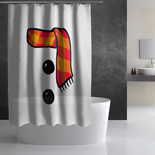 Шторка для ванной Snowman Outfit / 3D-принт – фото 2