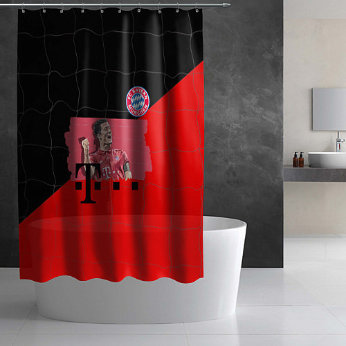 Шторка для ванной Бавария Левандовски 9 / 3D-принт – фото 2