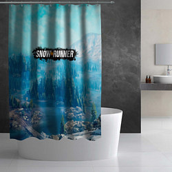Шторка для душа SnowRunner СноуРаннер логотип, цвет: 3D-принт — фото 2