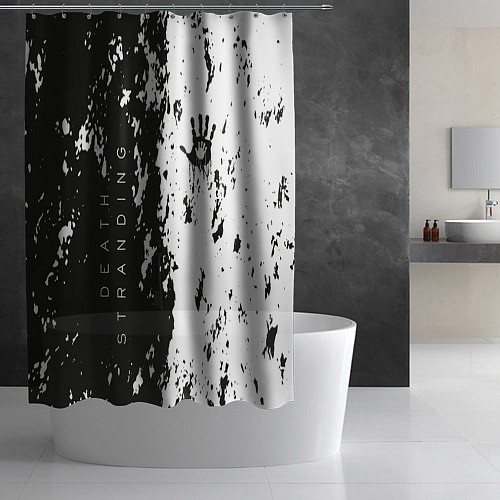 Шторка для ванной Death Stranding Black & White / 3D-принт – фото 2