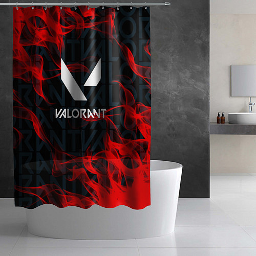 Шторка для ванной Valorant Fire / 3D-принт – фото 2