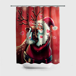 Шторка для душа Santa and deer, цвет: 3D-принт