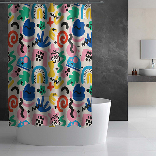 Шторка для ванной Абстракция рисунок / 3D-принт – фото 2