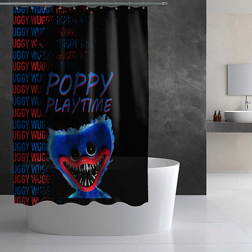 Шторка для ванной Хагги ВАГГИ Poppy Playtime / 3D-принт – фото 2